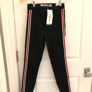 Zara Black Jeans with Stripe detail